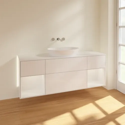 Villeroy & Boch Finion Тумба под раковину, с подсветкой, 4 выдвижных ящика, 1600 x 603 x 501 mm, Glossy White Lacquer / Glossy White Lacquer GD01GFGF