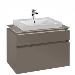 Villeroy & Boch Legato Тумба под раковину, с подсветкой, 2 выдвижных ящика, 800 x 550 x 500 mm, Truffle Grey / Truffle Grey B679L0VG