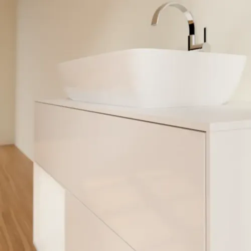 Villeroy & Boch Finion Тумба под раковину, с подсветкой, 2 выдвижных ящика, 1000 x 603 x 501 mm, Glossy White Lacquer / Glossy White Lacquer F771GFGF