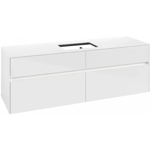 Villeroy & Boch Collaro Тумба под раковину, с подсветкой, 4 выдвижных ящика, 1600 x 548 x 500 mm, Glossy White / Glossy White C120B0DH
