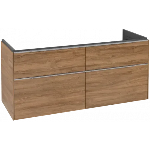Villeroy & Boch Subway 3.0 Тумба под раковину, с подсветкой, 4 выдвижных ящика, 1272 x 576 x 478 mm, Oak Kansas C602L0RH