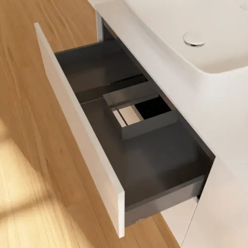 Villeroy & Boch Finion Тумба под раковину, с подсветкой, 4 выдвижных ящика, 1600 x 603 x 501 mm, Glossy White Lacquer G84100GF