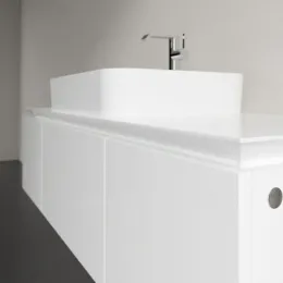 Villeroy & Boch Legato Тумба под раковину, 3 выдвижных ящика, 1400 x 380 x 500 mm, Glossy White / Glossy White B75900DH