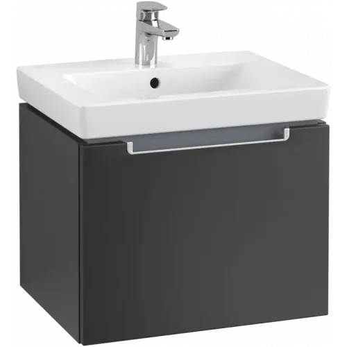 Villeroy & Boch Subway 2.0 Тумба под раковину, 1 выдвижной ящик, 537 x 420 x 423 mm, Black Matt Lacquer A68600PD