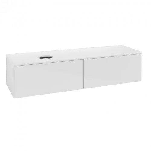 Villeroy & Boch Antao Тумба под раковину, с подсветкой, 2 выдвижных ящика, 1600 x 360 x 500 mm, лицевая поверхность без текстурированной отделки, Glossy White Lacquer / Glossy White Lacquer L37010GF