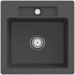 Villeroy & Boch Siluet 50 S Мойка, включая Комплект слива с ручным управлением, выкл TitanCeram, 510 x 510 mm, Graphite CeramicPlus 334501i4
