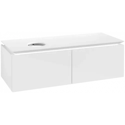Villeroy & Boch Legato Тумба под раковину, 2 выдвижных ящика, 1200 x 380 x 500 mm, Glossy White / Glossy White B57900DH