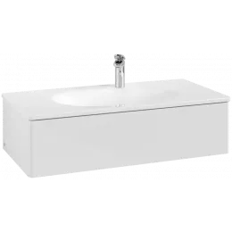 Villeroy & Boch Antao Тумба под раковину, с подсветкой, 1 выдвижной ящик, 988 x 256 x 493 mm, лицевая поверхность без текстурированной отделки, Glossy White Lacquer L02000GF