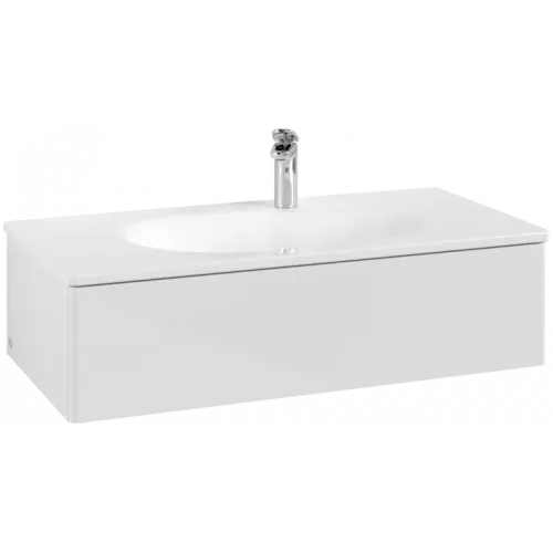 Villeroy & Boch Antao Тумба под раковину, с подсветкой, 1 выдвижной ящик, 988 x 256 x 493 mm, лицевая поверхность без текстурированной отделки, Glossy White Lacquer L02000GF