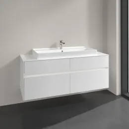 Villeroy & Boch Collaro Тумба под раковину, с подсветкой, 4 выдвижных ящика, 1400 x 548 x 500 mm, Glossy White / Glossy White C092B0DH