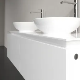 Villeroy & Boch Legato Тумба под раковину, с подсветкой, 2 выдвижных ящика, 1200 x 380 x 500 mm, Glossy White / Glossy White B583L0DH