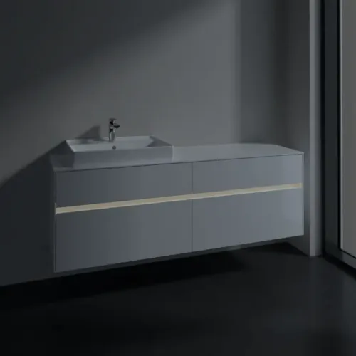 Villeroy & Boch Collaro Тумба под раковину, с подсветкой, 4 выдвижных ящика, 1600 x 548 x 500 mm, Glossy White / Glossy White C022B0DH