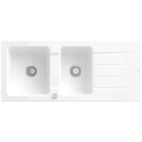 Villeroy & Boch Architectura 80 Мойка, включая Комплект слива с эксцентриком, выкл Керамика, 1160 x 510 mm, Альпийский белый CeramicPlus 338002R1