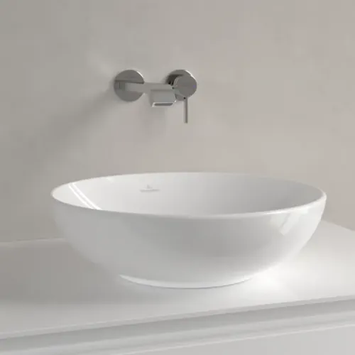 Villeroy & Boch Loop & Friends Раковина для установки на столешницу, 420 x 420 x 120 mm, Альпийский белый, с переливом 4A460001