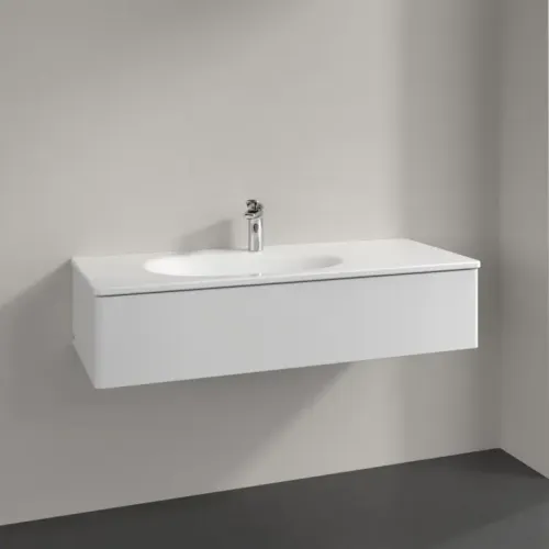 Villeroy & Boch Antao Тумба под раковину, с подсветкой, 1 выдвижной ящик, 1188 x 256 x 493 mm, лицевая поверхность без текстурированной отделки, Glossy White Lacquer L03000GF