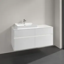 Villeroy & Boch Collaro Тумба под раковину, с подсветкой, 4 выдвижных ящика, 1200 x 548 x 500 mm, Glossy White / Glossy White C082B0DH