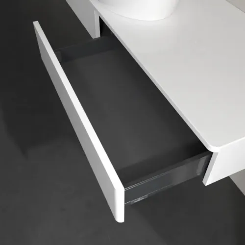 Villeroy & Boch Antao Тумба под раковину, 2 выдвижных ящика, 1600 x 190 x 500 mm, лицевая поверхность без текстурированной отделки, Glossy White Lacquer / Glossy White Lacquer K14010GF