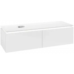 Villeroy & Boch Legato Тумба под раковину, с подсветкой, 2 выдвижных ящика, 1400 x 380 x 500 mm, Glossy White / Glossy White B613L0DH