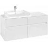 Villeroy & Boch Collaro Тумба под раковину, 4 выдвижных ящика, 1200 x 548 x 500 mm, Glossy White / Glossy White C08200DH