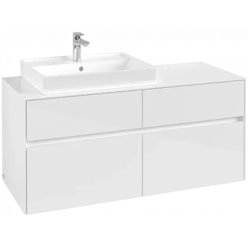 Villeroy & Boch Collaro Тумба под раковину, 4 выдвижных ящика, 1200 x 548 x 500 mm, Glossy White / Glossy White C08200DH
