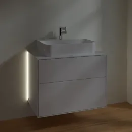 Villeroy & Boch Finion Тумба под раковину, с подсветкой, 2 выдвижных ящика, 800 x 603 x 501 mm, Glossy White Lacquer G09100GF
