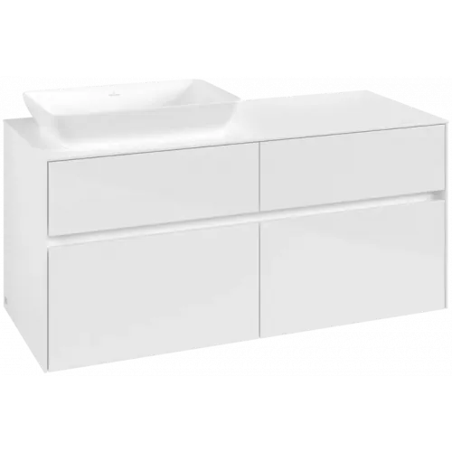 Villeroy & Boch Collaro Тумба под раковину, 4 выдвижных ящика, 1200 x 548 x 500 mm, Glossy White / Glossy White C11300DH