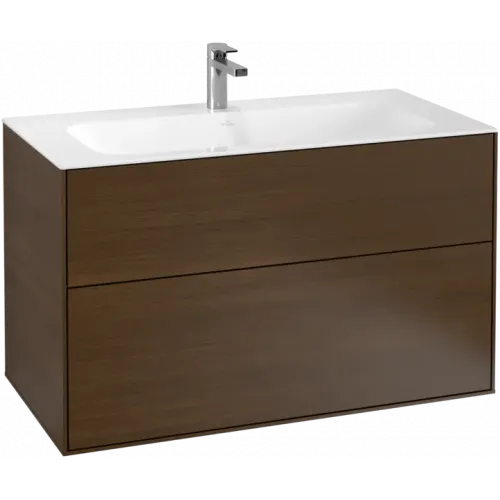 Villeroy & Boch Finion Тумба под раковину, 2 выдвижных ящика, 996 x 591 x 498 mm, Walnut Veneer F02000GN