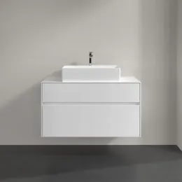 Villeroy & Boch Collaro Тумба под раковину, с подсветкой, 2 выдвижных ящика, 1000 x 548 x 500 mm, Glossy White / Glossy White C125B0DH