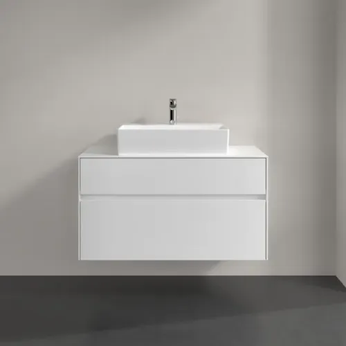 Villeroy & Boch Collaro Тумба под раковину, с подсветкой, 2 выдвижных ящика, 1000 x 548 x 500 mm, Glossy White / Glossy White C125B0DH