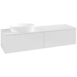 Villeroy & Boch Antao Тумба под раковину, с подсветкой, 2 выдвижных ящика, 1600 x 360 x 500 mm, лицевая поверхность без текстурированной отделки, Glossy White Lacquer / Glossy White Lacquer L37010GF