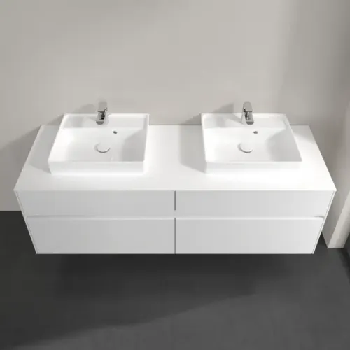 Villeroy & Boch Collaro Тумба под раковину, с подсветкой, 4 выдвижных ящика, 1600 x 548 x 500 mm, Glossy White / Glossy White C021B0DH