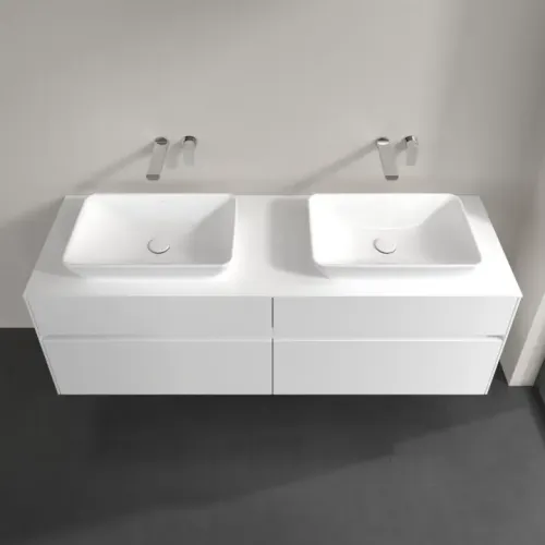 Villeroy & Boch Collaro Тумба под раковину, с подсветкой, 4 выдвижных ящика, 1600 x 548 x 500 mm, Glossy White / Glossy White C123B0DH