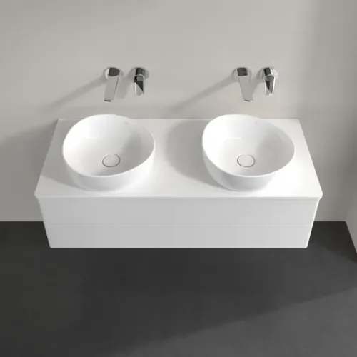 Villeroy & Boch Antao Тумба под раковину, с подсветкой, 2 выдвижных ящика, 1200 x 360 x 500 mm, лицевая поверхность без текстурированной отделки, Glossy White Lacquer / Glossy White Lacquer L24010GF