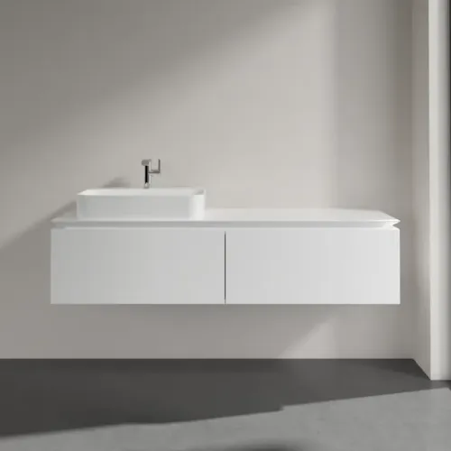 Villeroy & Boch Legato Тумба под раковину, 2 выдвижных ящика, 1600 x 380 x 500 mm, Glossy White / Glossy White B76300DH
