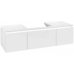 Villeroy & Boch Legato Тумба под раковину, с подсветкой, 3 выдвижных ящика, 1200 x 380 x 500 mm, Glossy White / Glossy White B682L0DH