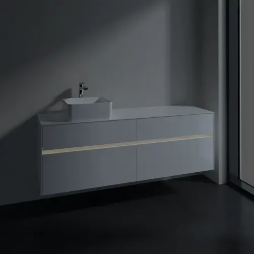 Villeroy & Boch Collaro Тумба под раковину, с подсветкой, 4 выдвижных ящика, 1600 x 548 x 500 mm, Glossy White / Glossy White C050B0DH