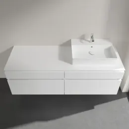 Villeroy & Boch Legato Тумба под раковину, 4 выдвижных ящика, 1600 x 550 x 500 mm, Glossy White / Glossy White B67500DH