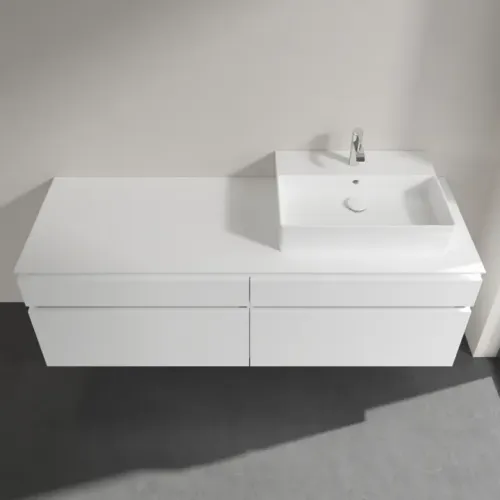 Villeroy & Boch Legato Тумба под раковину, 4 выдвижных ящика, 1600 x 550 x 500 mm, Glossy White / Glossy White B67500DH