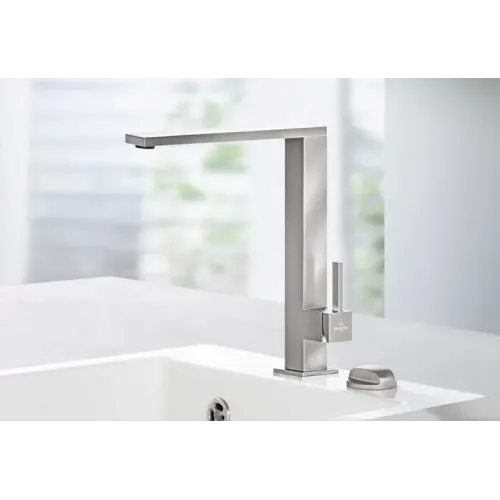 Villeroy & Boch Finera Square Однорычажный смеситель для мойки Однорычажный смеситель для мойки, выкл Нержавеющая сталь, Сплошная нержавеющая сталь 927100LC