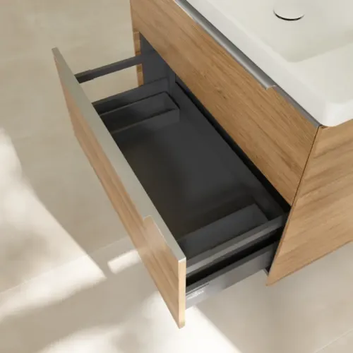 Villeroy & Boch Subway 3.0 Тумба под раковину, с подсветкой, 2 выдвижных ящика, 772 x 576 x 478 mm, Oak Kansas C574L0RH