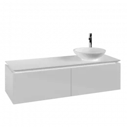 Villeroy & Boch Legato Тумба под раковину, 2 выдвижных ящика, 1400 x 380 x 500 mm, Glossy White / Glossy White B58900DH