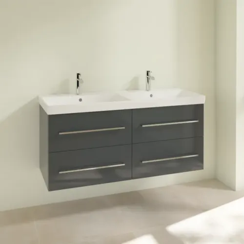 Villeroy & Boch Avento Тумба под раковину, 4 выдвижных ящика, 1180 x 514 x 484 mm, Стекло серое A89300B1