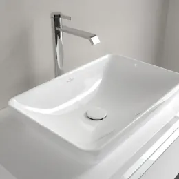 Villeroy & Boch Venticello Надстраиваемый полуутопленный умывальник, 555 x 360 x 110 mm, Альпийский белый CeramicPlus, с переливом 411355R1