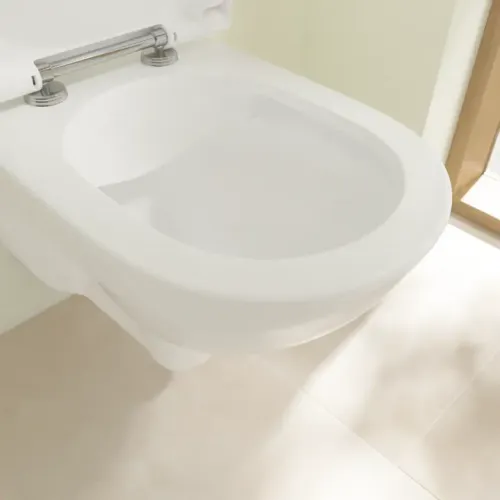 Villeroy & Boch ViCare Сиденье с крышкой для унитаза ViCare, с функцией автоматического опускания (SoftClosing), со снимаемым сиденьем (QuickRelease), Альпийский белый AntiBac 9M67S1T1