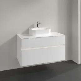 Villeroy & Boch Collaro Тумба под раковину, с подсветкой, 2 выдвижных ящика, 1000 x 548 x 500 mm, Glossy White / Glossy White C094B0DH