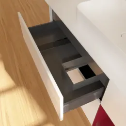 Villeroy & Boch Finion Тумба под раковину, с подсветкой, 3 выдвижных ящика, 1200 x 603 x 501 mm, Glossy White Lacquer / Peony Matt Lacquer F421HBGF