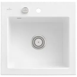 Villeroy & Boch Subway 50 S Мойка, включая Комплект слива с эксцентриком, выкл Керамика, 525 x 510 mm, Альпийский белый CeramicPlus 331502R1