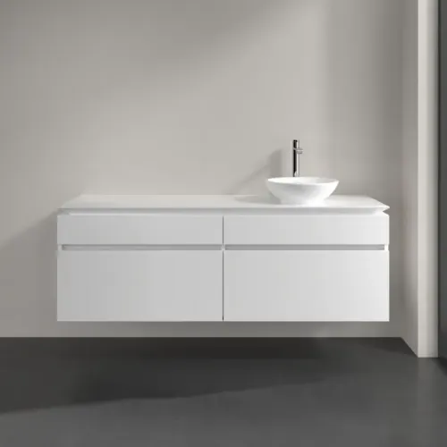 Villeroy & Boch Legato Тумба под раковину, 4 выдвижных ящика, 1600 x 550 x 500 mm, Glossy White / Glossy White B59800DH