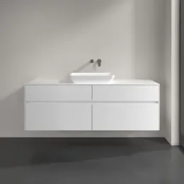 Villeroy & Boch Collaro Тумба под раковину, с подсветкой, 4 выдвижных ящика, 1600 x 548 x 500 mm, Glossy White / Glossy White C120B0DH