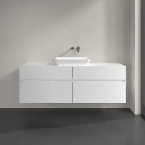 Villeroy & Boch Collaro Тумба под раковину, с подсветкой, 4 выдвижных ящика, 1600 x 548 x 500 mm, Glossy White / Glossy White C120B0DH